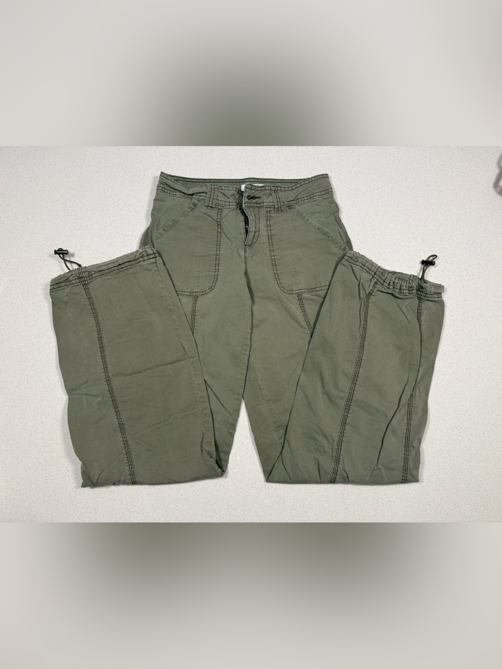 Garage Lightweight Olive Drawstring Cargo Pants